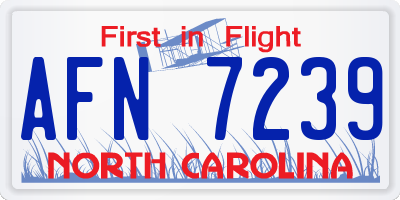 NC license plate AFN7239
