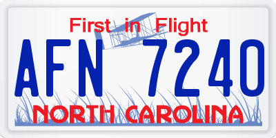 NC license plate AFN7240