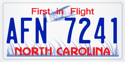 NC license plate AFN7241