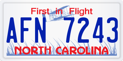 NC license plate AFN7243