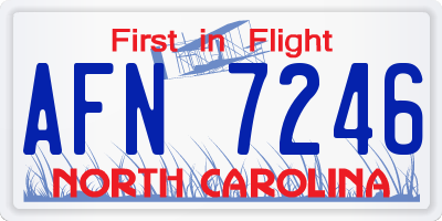 NC license plate AFN7246