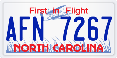 NC license plate AFN7267