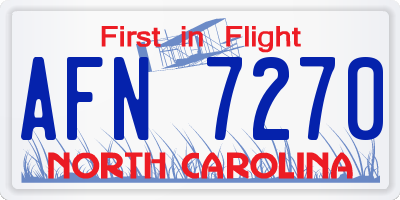 NC license plate AFN7270