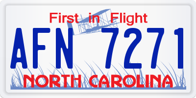 NC license plate AFN7271