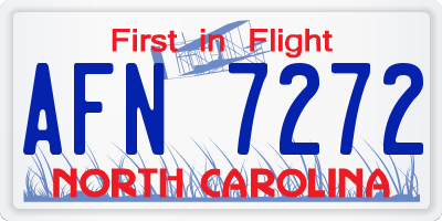NC license plate AFN7272