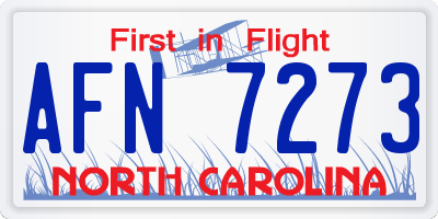NC license plate AFN7273