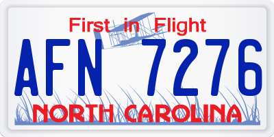 NC license plate AFN7276