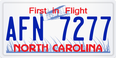 NC license plate AFN7277