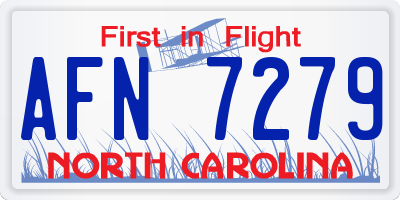 NC license plate AFN7279