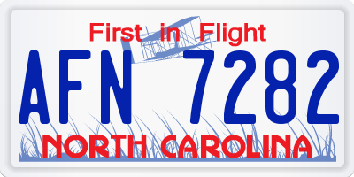 NC license plate AFN7282