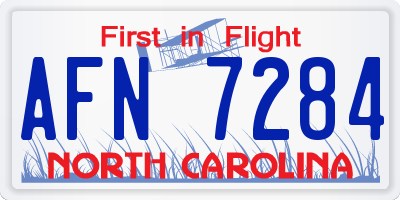 NC license plate AFN7284