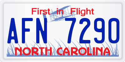 NC license plate AFN7290