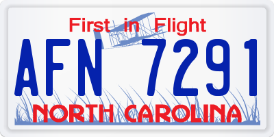 NC license plate AFN7291