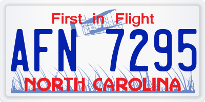 NC license plate AFN7295