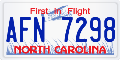 NC license plate AFN7298