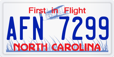 NC license plate AFN7299