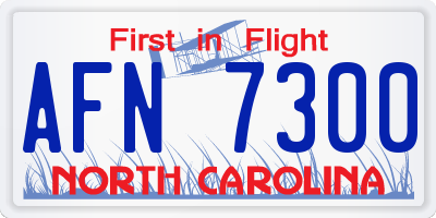 NC license plate AFN7300