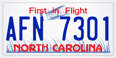 NC license plate AFN7301