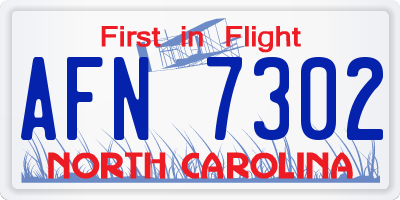 NC license plate AFN7302
