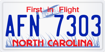 NC license plate AFN7303