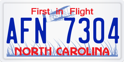 NC license plate AFN7304