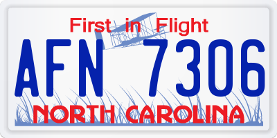 NC license plate AFN7306