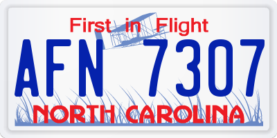 NC license plate AFN7307