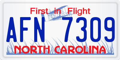 NC license plate AFN7309