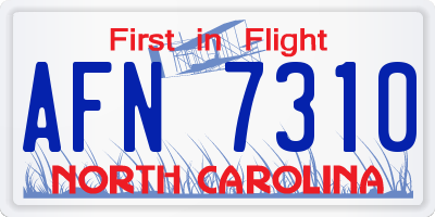 NC license plate AFN7310