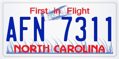 NC license plate AFN7311