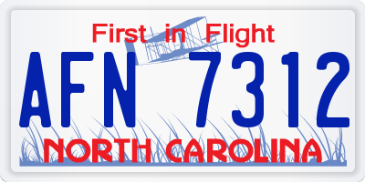 NC license plate AFN7312