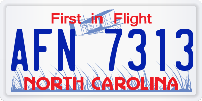 NC license plate AFN7313