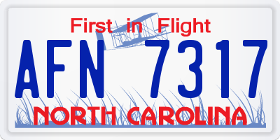 NC license plate AFN7317
