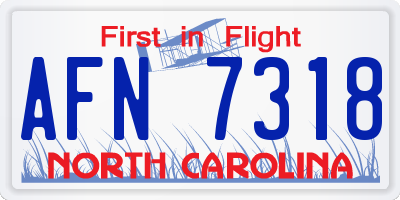 NC license plate AFN7318