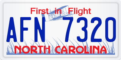NC license plate AFN7320