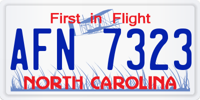 NC license plate AFN7323