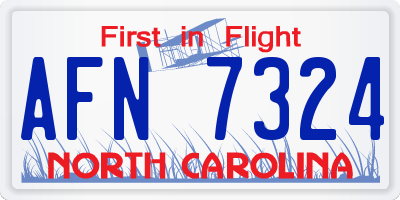 NC license plate AFN7324