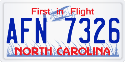 NC license plate AFN7326