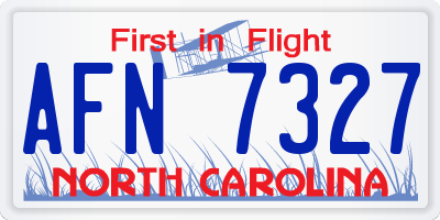 NC license plate AFN7327