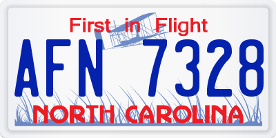 NC license plate AFN7328
