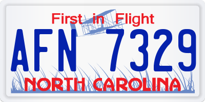 NC license plate AFN7329