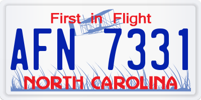 NC license plate AFN7331