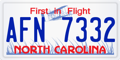 NC license plate AFN7332