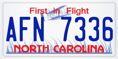 NC license plate AFN7336
