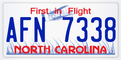 NC license plate AFN7338
