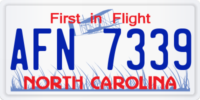 NC license plate AFN7339