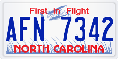 NC license plate AFN7342