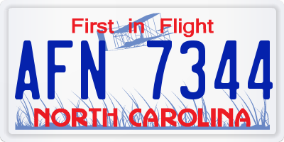NC license plate AFN7344