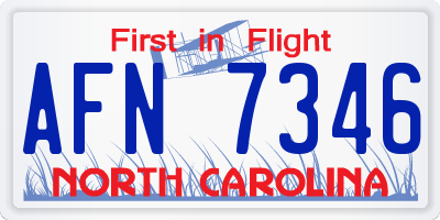 NC license plate AFN7346