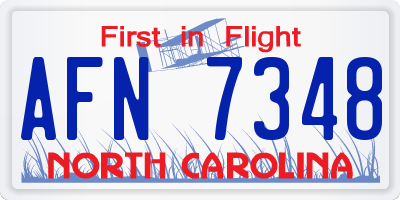 NC license plate AFN7348